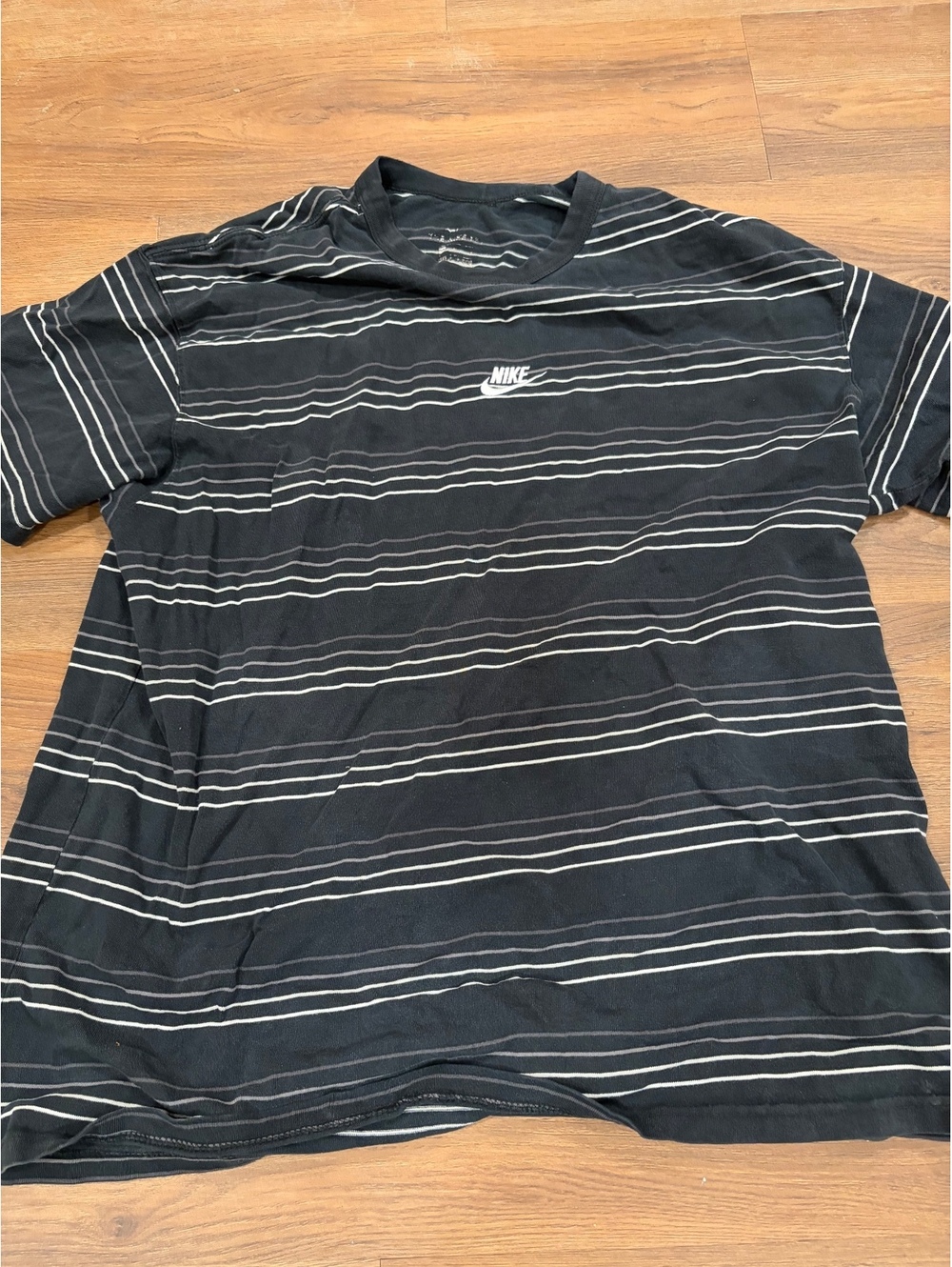 Nike Striped Black Short Sleeve T Shirt